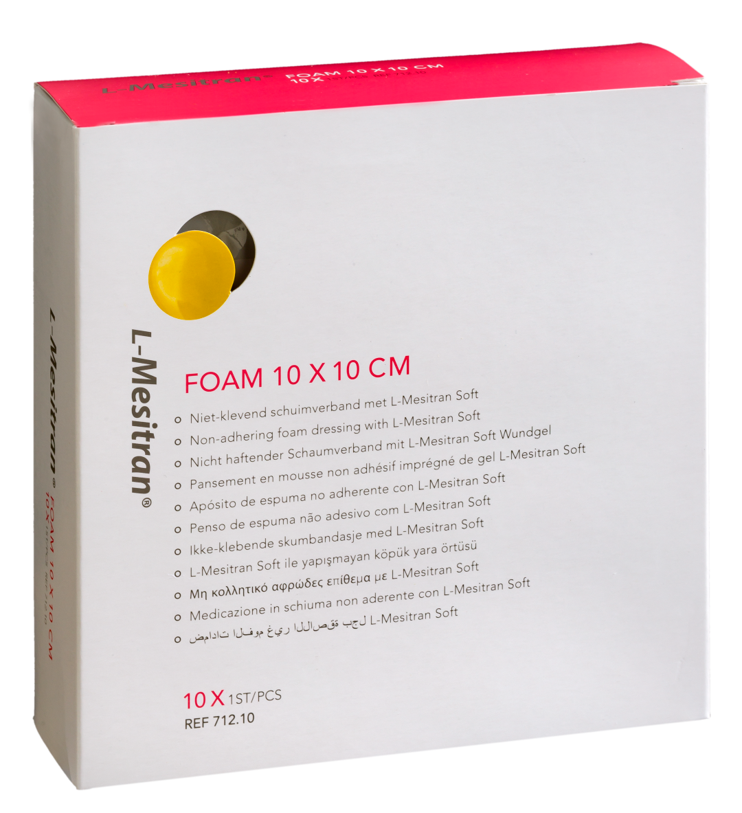 L-Mesitran Foam non-adherent foam dressing 10x10 cm