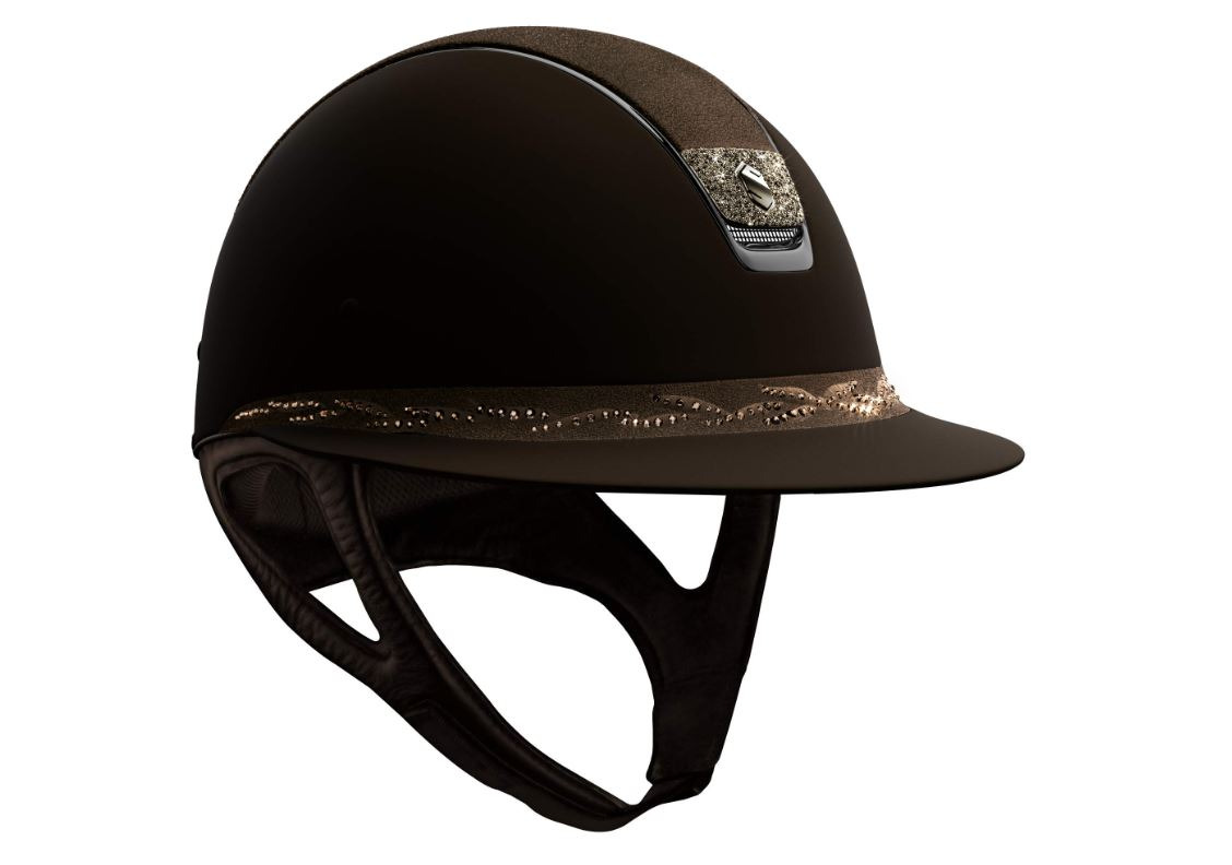Samshield Miss shield brown Flower swarovski frontalband Alcantara top CF Metal Eclipse blason