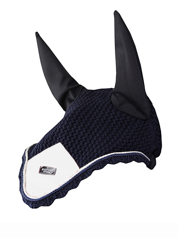 Equestrian Stockholm Ear Net Midnight White Edge