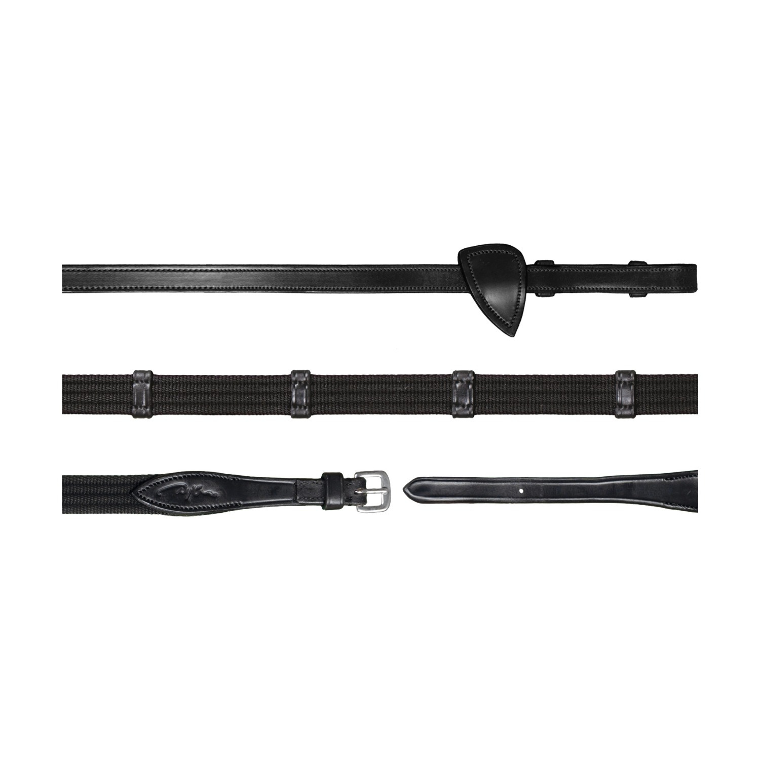 Dyon 5/8" Webband Teugels met 9 leren passanten New English Collection