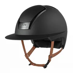 Kask Nemesi Wide Peak Metal Smokey Black Licht Bruin Kinbandje