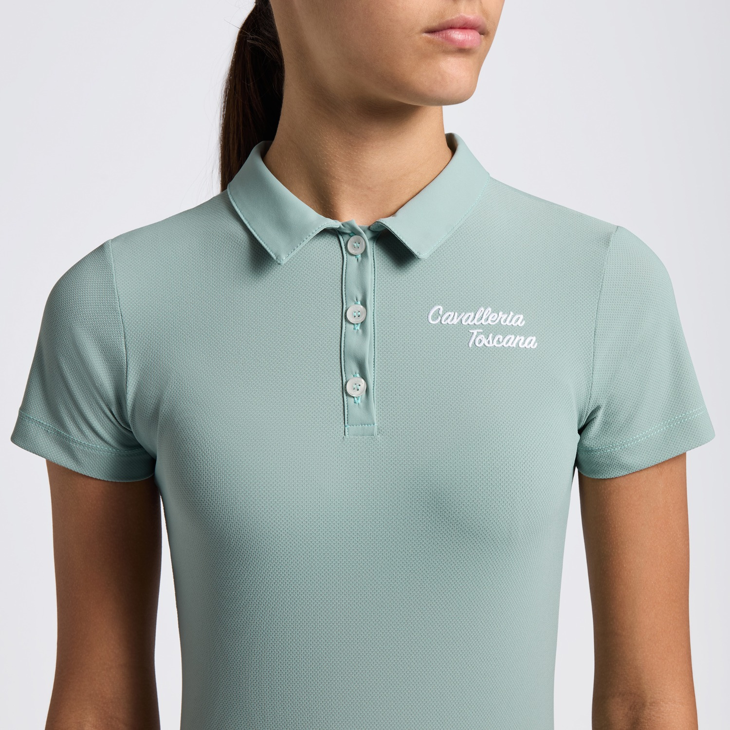 Cavalleria Toscana SS25 CT Jersey S/S Training Polo Embroidered Script Logo Meisjes