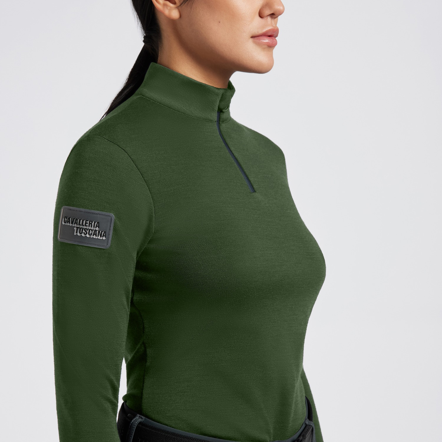 Cavalleria Toscana FW'24 CT Tech Wool Half Zip Training Turtleneck Shirt Dames