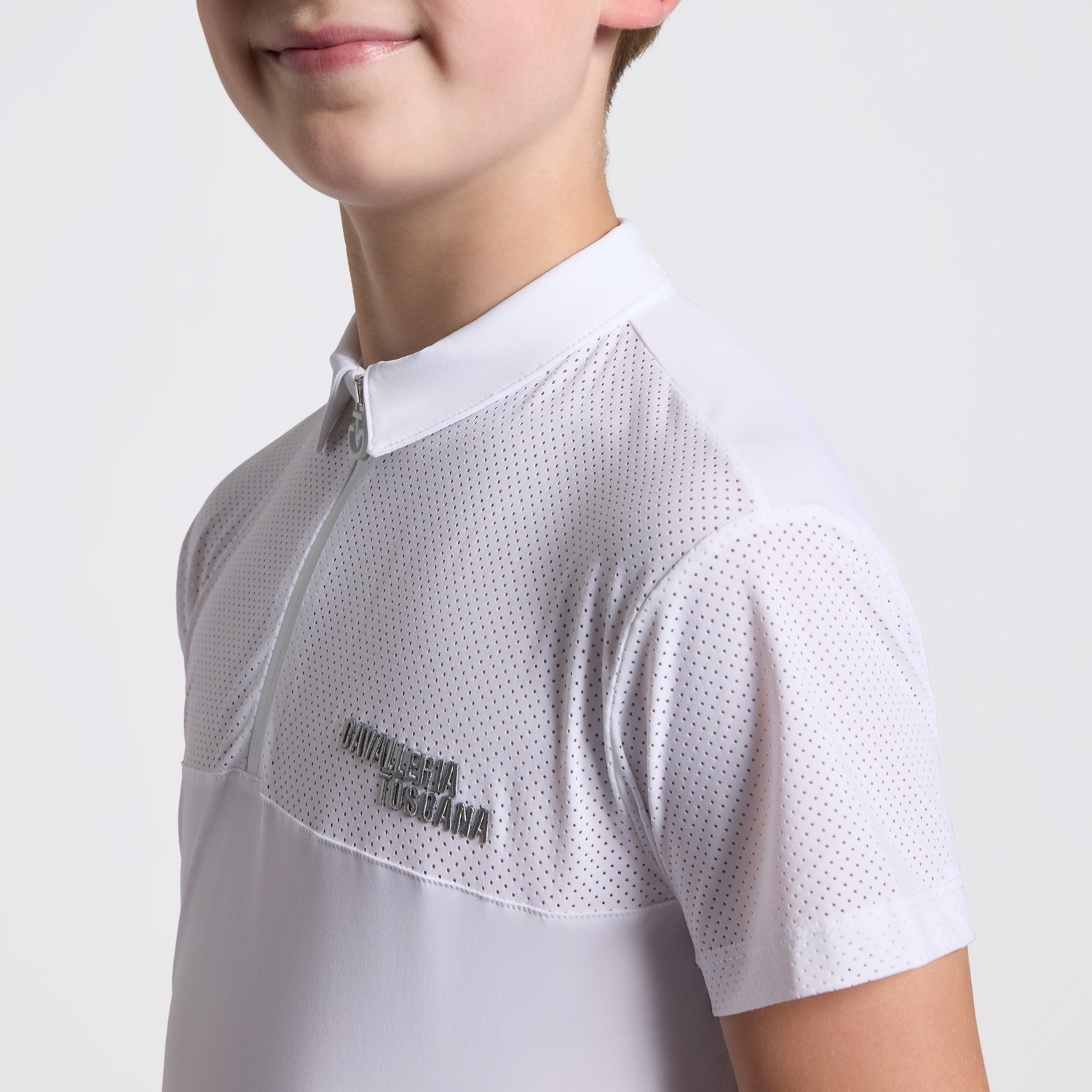 Cavalleria Toscana SS26 CT Insert Micro Perforated Jersey S/S Training Polo Jongens