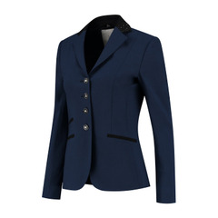 Juul C wedstrijdjasje Royal Blue zwart swarovski