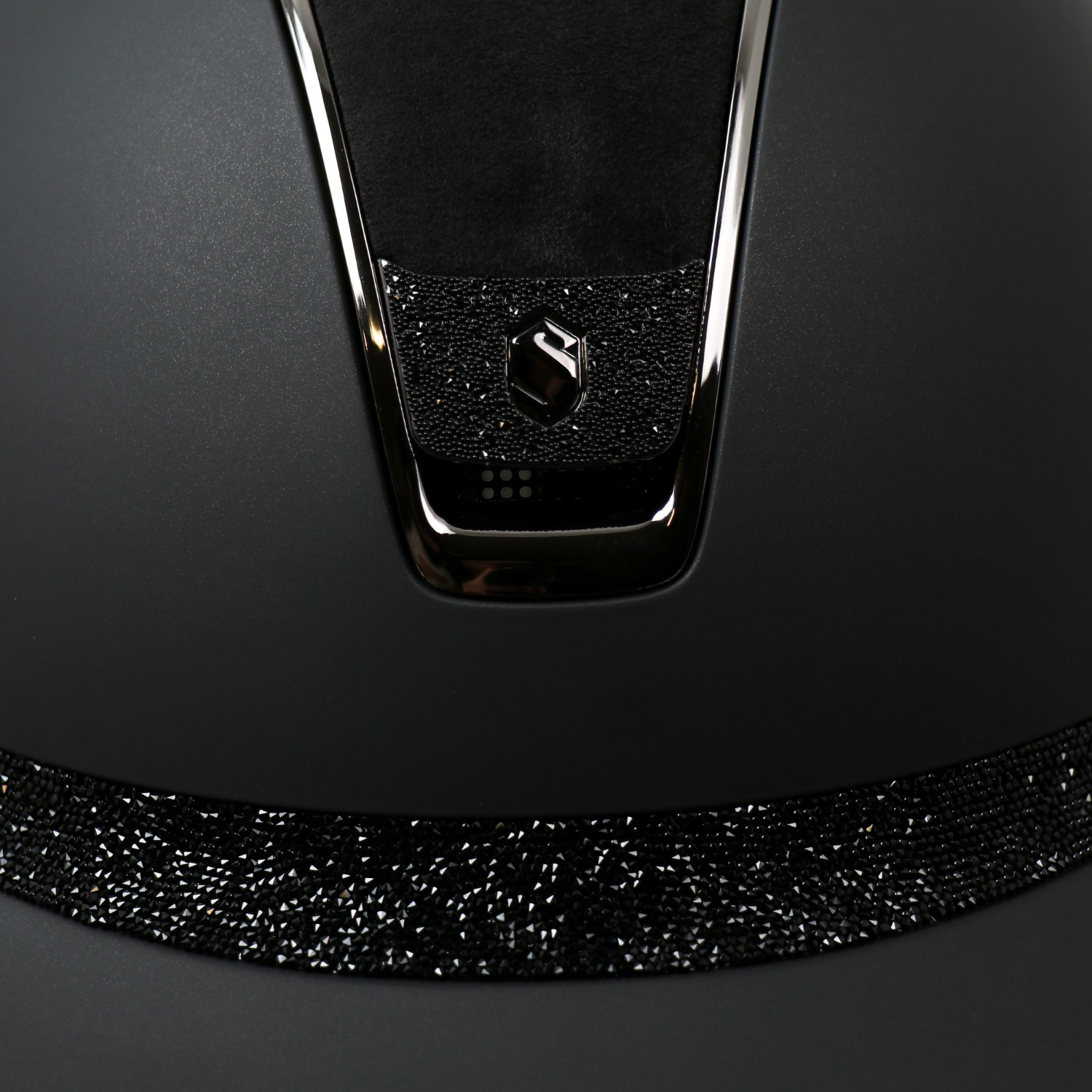Samshield 2.0 Miss Shield Zwart Shadowmatt Alcantara top Ultra Fine Rock Frontalband Crystal Fabric Blason