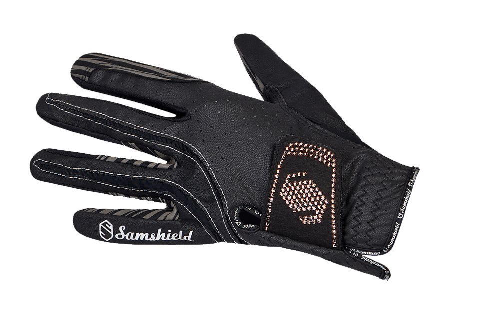 Samshield V-Skin handschoenen met Swarovski® crystals Zwart Rose Goud