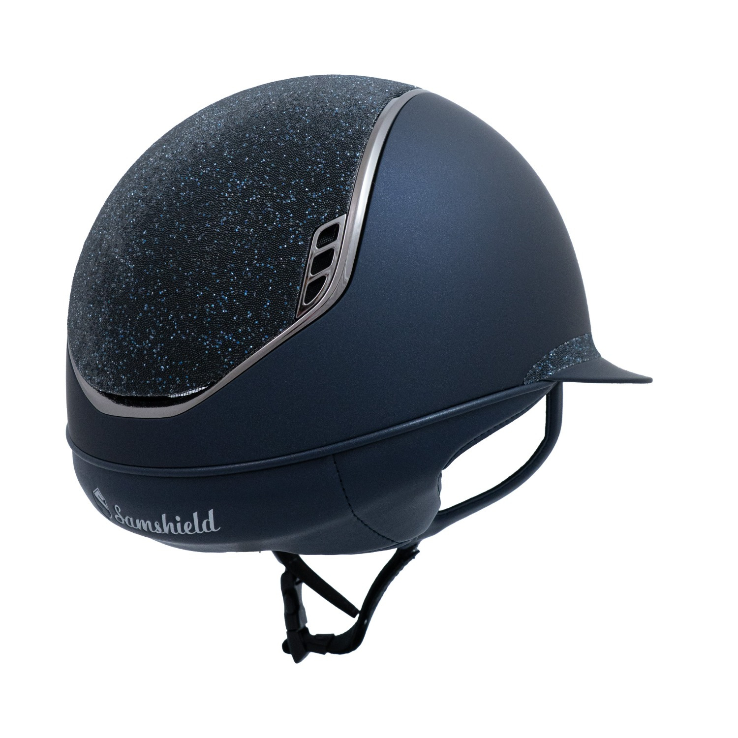 Samshield 2.0 Miss Shield Blauw Crystal Fabric Top Frontal Summer Night Chrome Black Trim Blazon