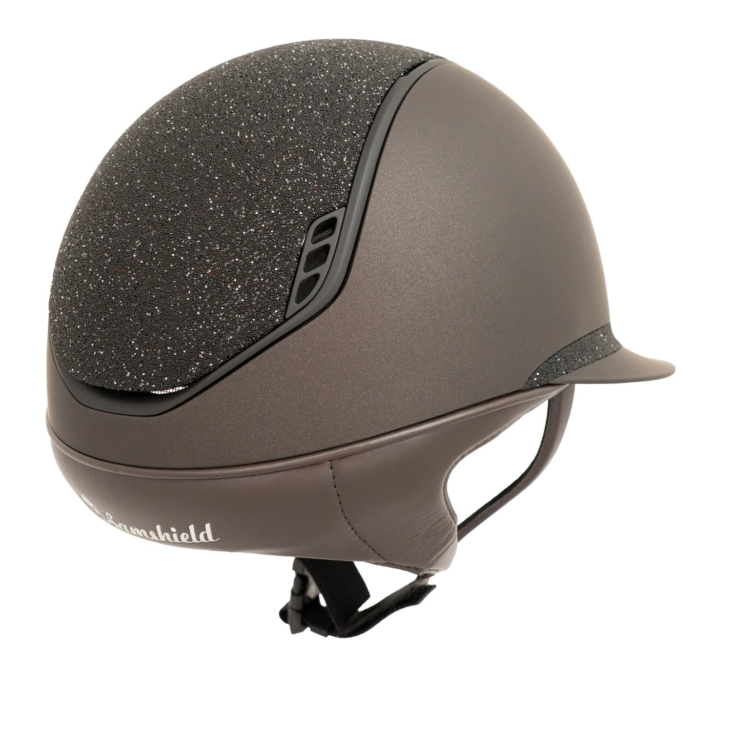 Samshield 2.0 Miss Shield Shadowmatt Bruin Zwart Crystal Fabric Top Frontalband Matt Zwart Trim+Blazon