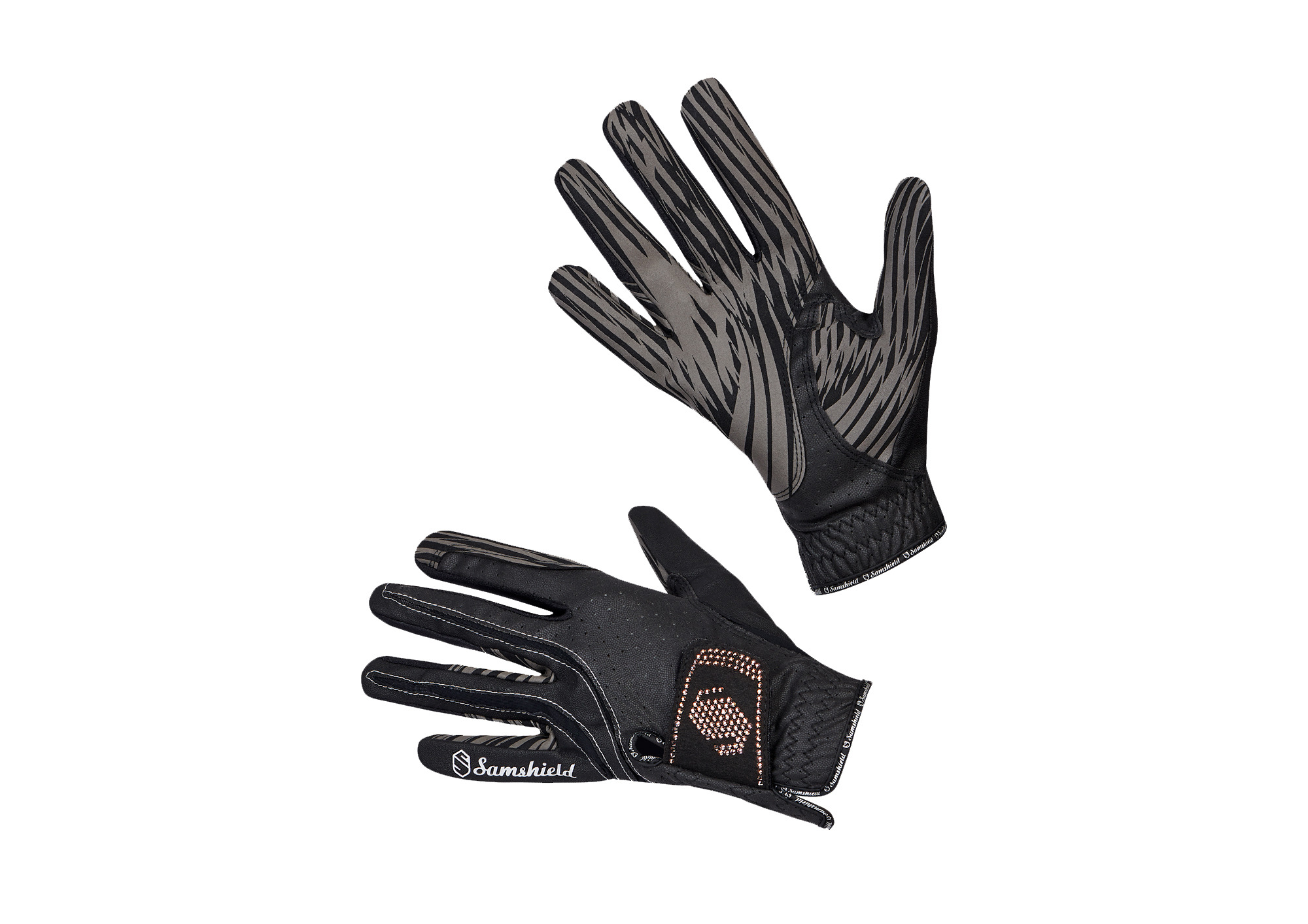 Samshield V-Skin Gloves with Swarovski® Crystals Black Rose Gold