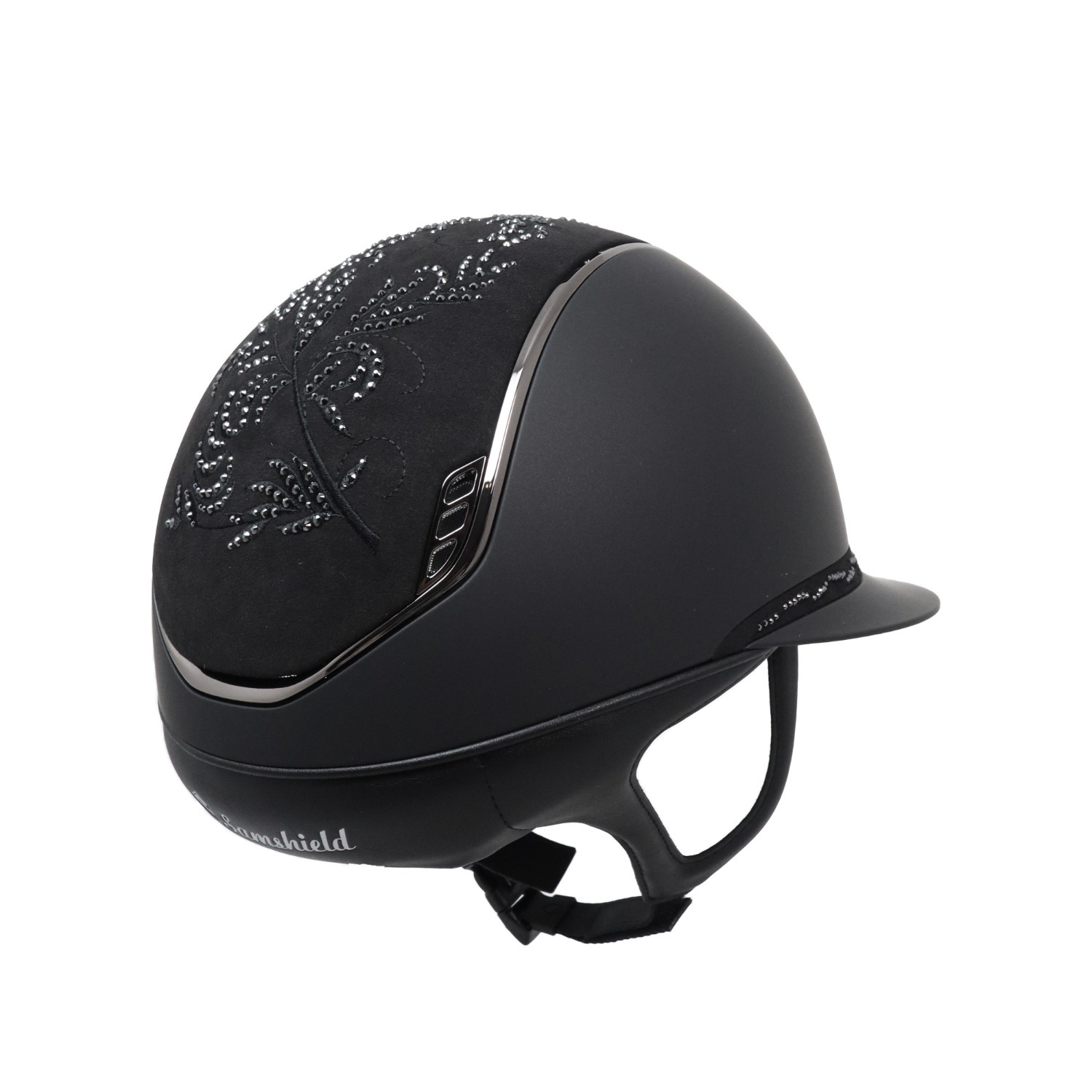 Samshield 2.0 Miss Shield Zwart Shadowmatt Flower Swarovski Top Frontalband