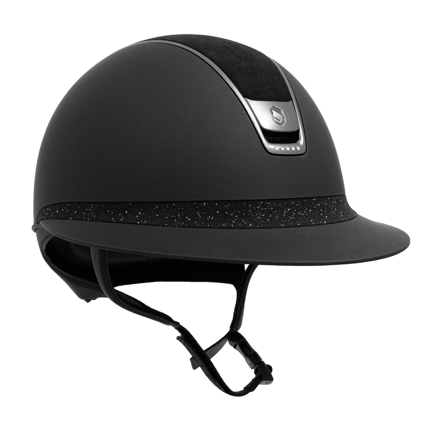 Samshield 2.0 Miss Shield Zwart Alcantara Top Crystal Fabric Frontalband Chrome Black + 5 SW Crystal