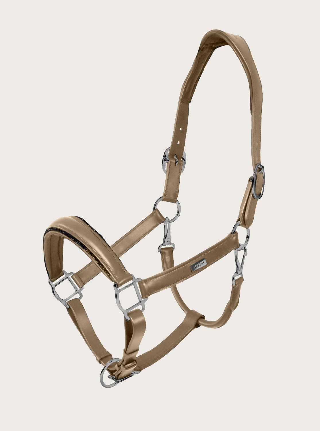 Equestrian Stockholm Glimmer Anatomical Leather Halter Sand