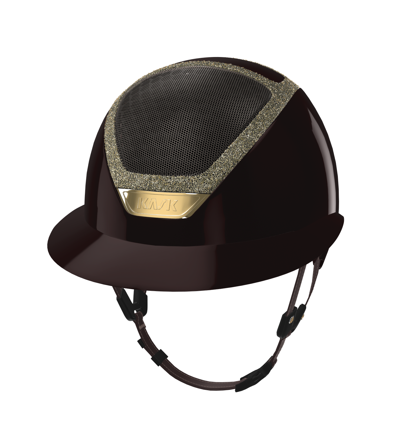 Kask Star Lady Pure Shine Chrome 2.0 Espresso Brown Gold Crystals Frame Aureum Rivet Topaz
