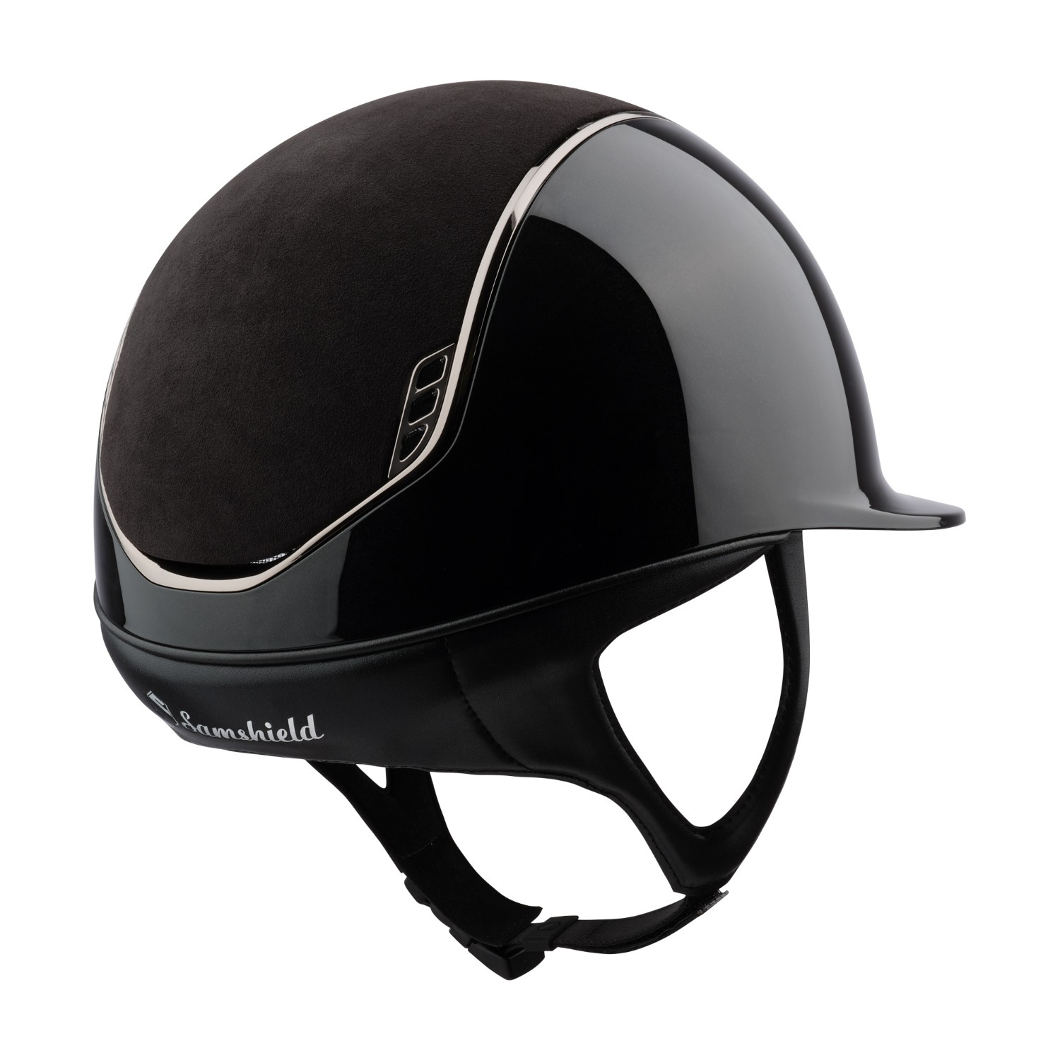 Samshield 2.0 Cap Zwart Glossy Alcantara Crystal Fabric Blason Metal Eclipse