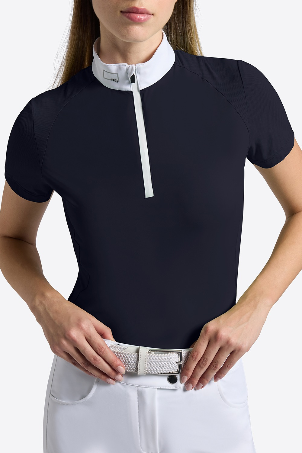 RG SS25 Micro Perforated Jersey Inserts S/S Zip Wedstrijdshirt Dames