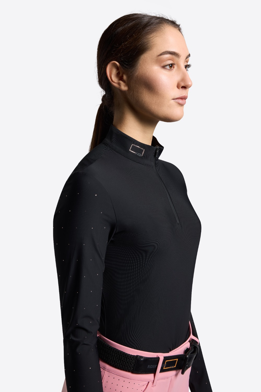 Rider's Gene FW26 RG L/S Jersey Strass Sleeves Button Wedstrijdshirt Dames