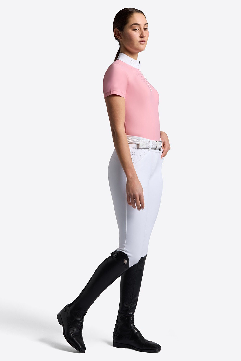 Rider's Gene FW26 RG Short-Sleeve Jersey Rhinestone Zip Women's Competition Shirt