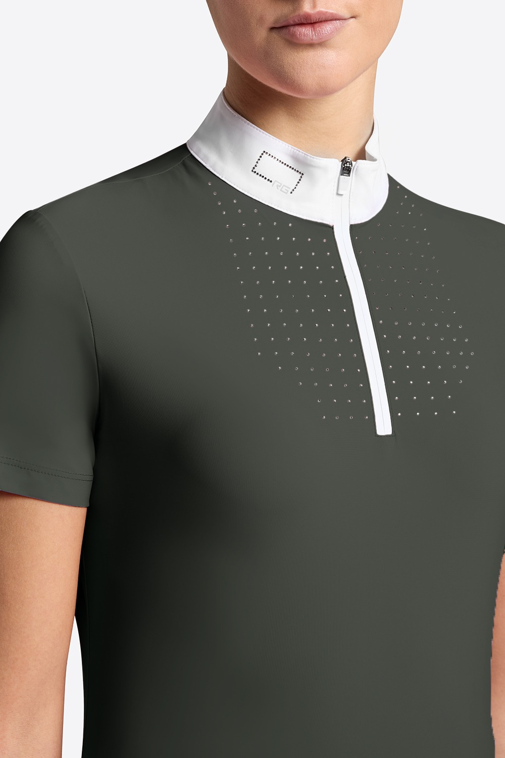 Rider's Gene FW26 RG S/S Jersey Strass Zip Wedstrijdshirt Dames