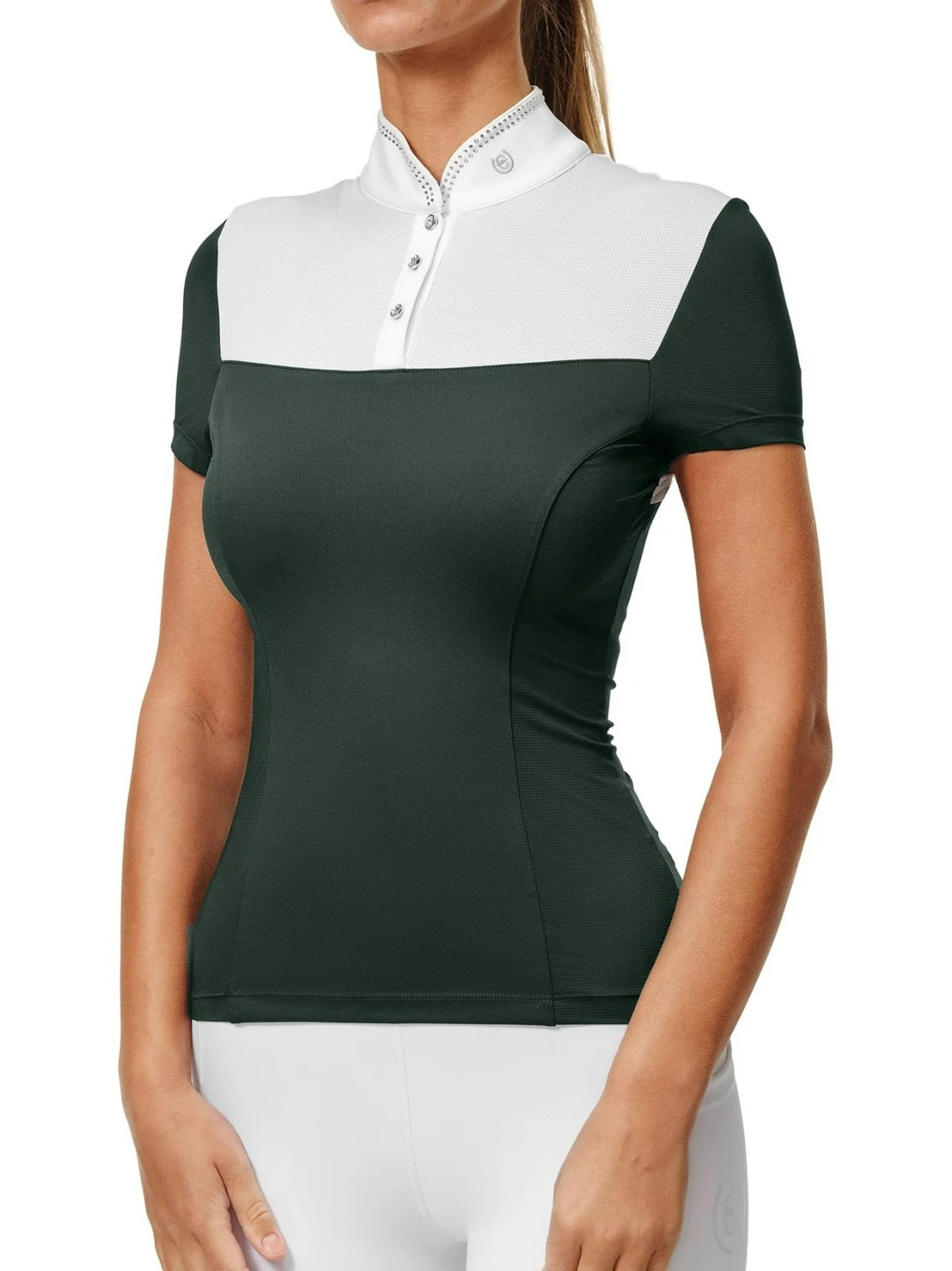 Equestrian Stockholm Sycamore Green Revenew Short Sleeve Competition Shirt