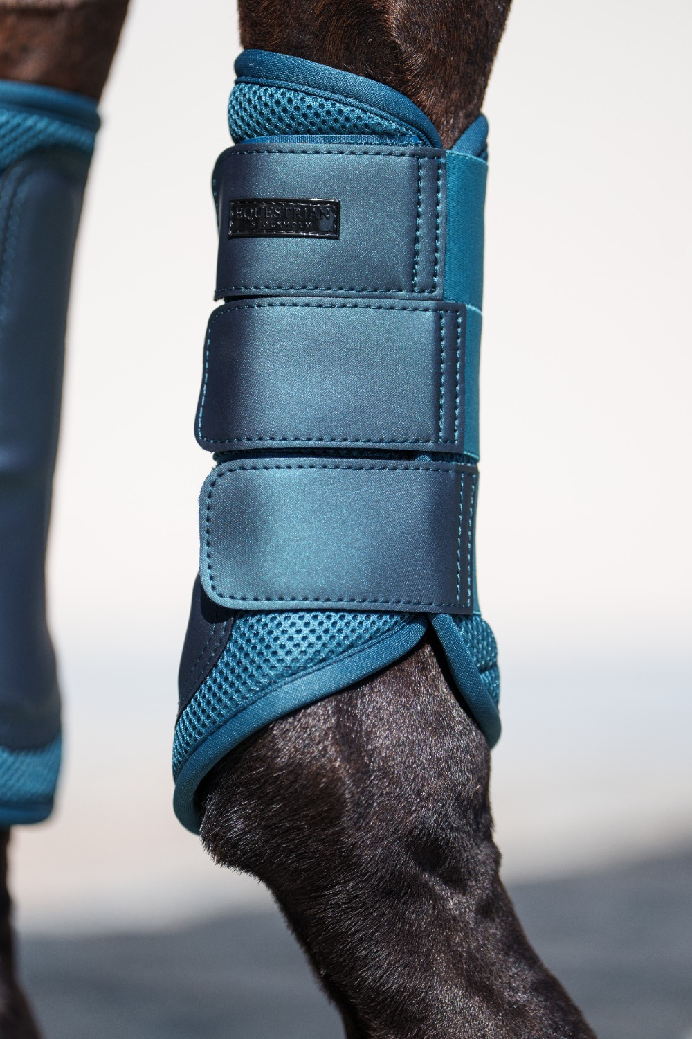 Equestrian Stockholm FW25 Teal Blue Classic Mesh Brushing Boots
