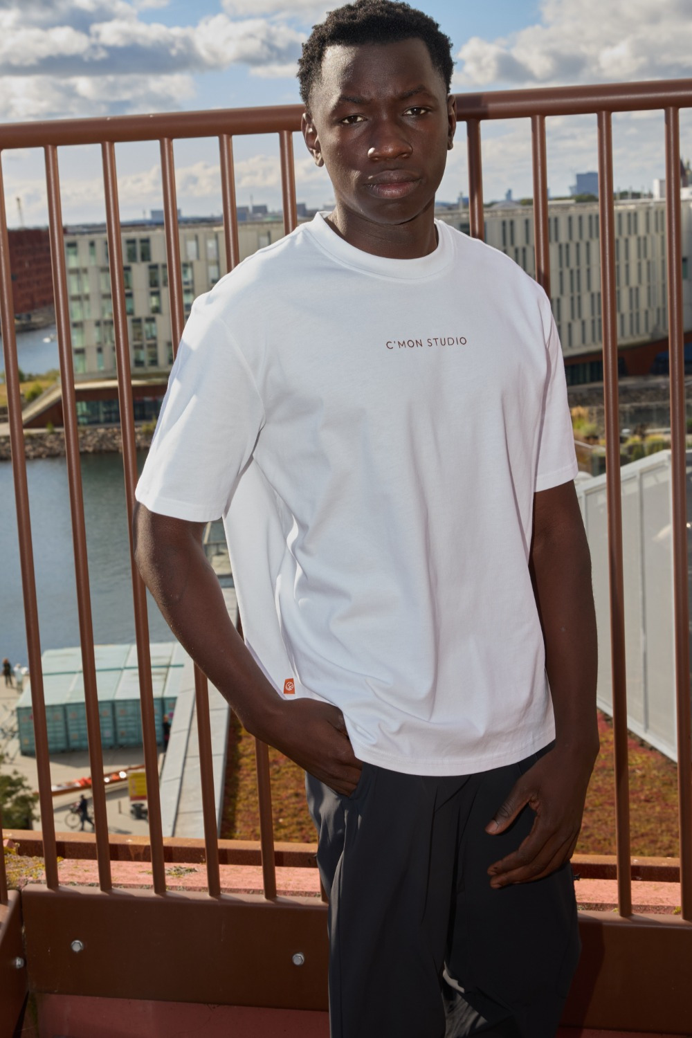 C'MON STUDIO Herren Baumwoll-T-Shirt kurzarm