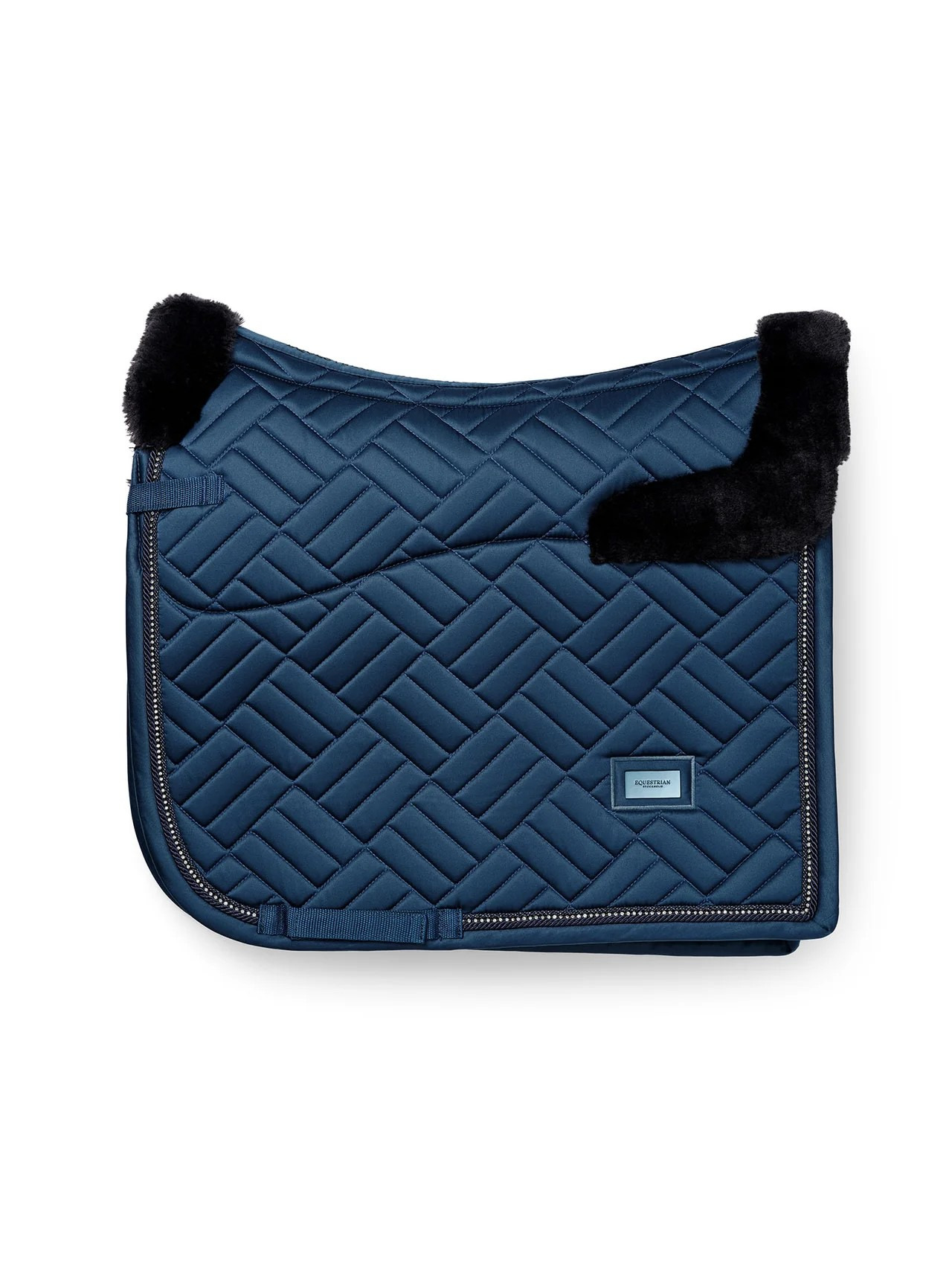 Equestrian Stockholm Holiday Collection Dressuurdekje Vegan Fur Crystal Blue Meadow