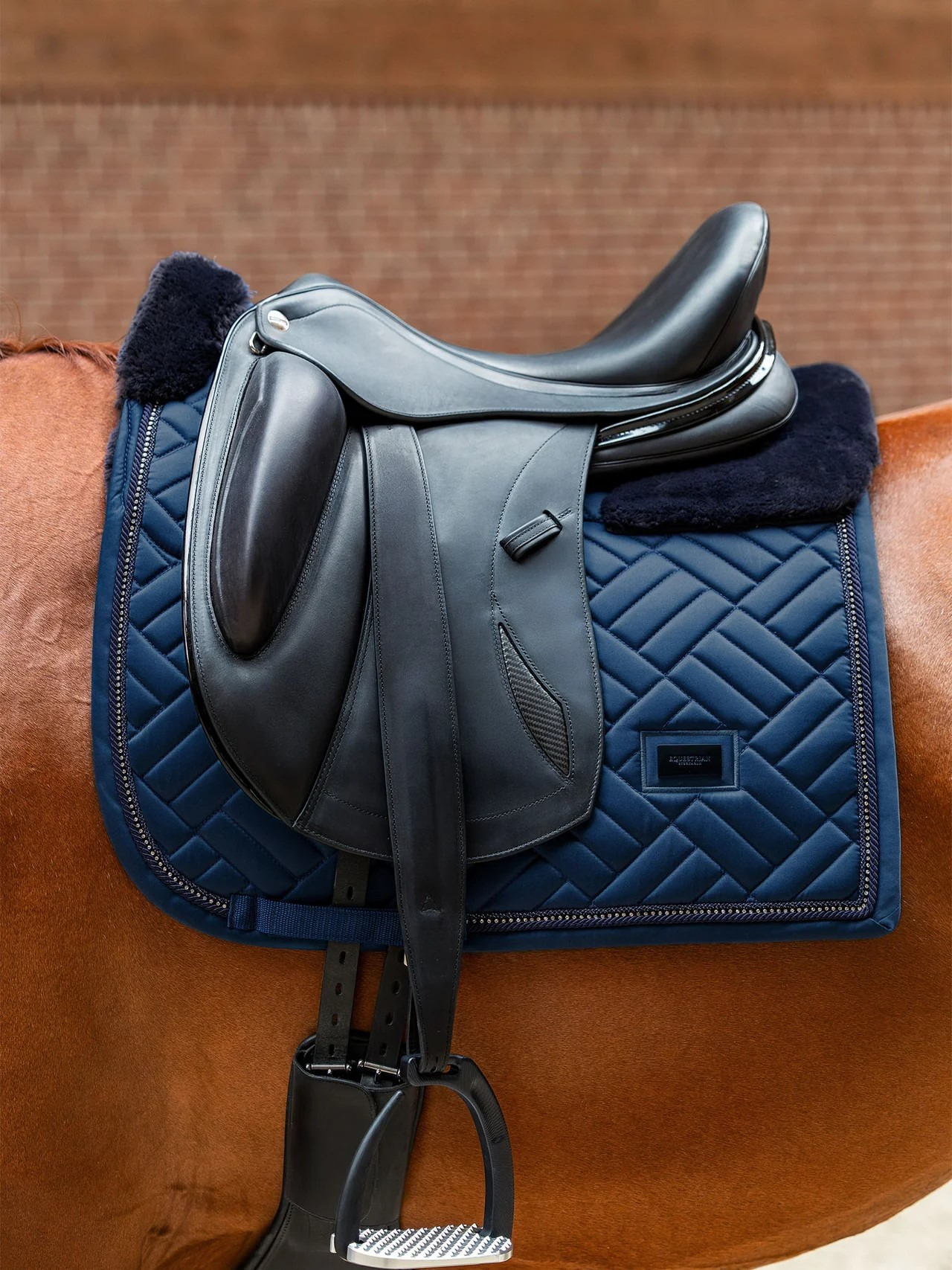 Equestrian Stockholm Holiday Collection Dressuurdekje Vegan Fur Crystal Blue Meadow