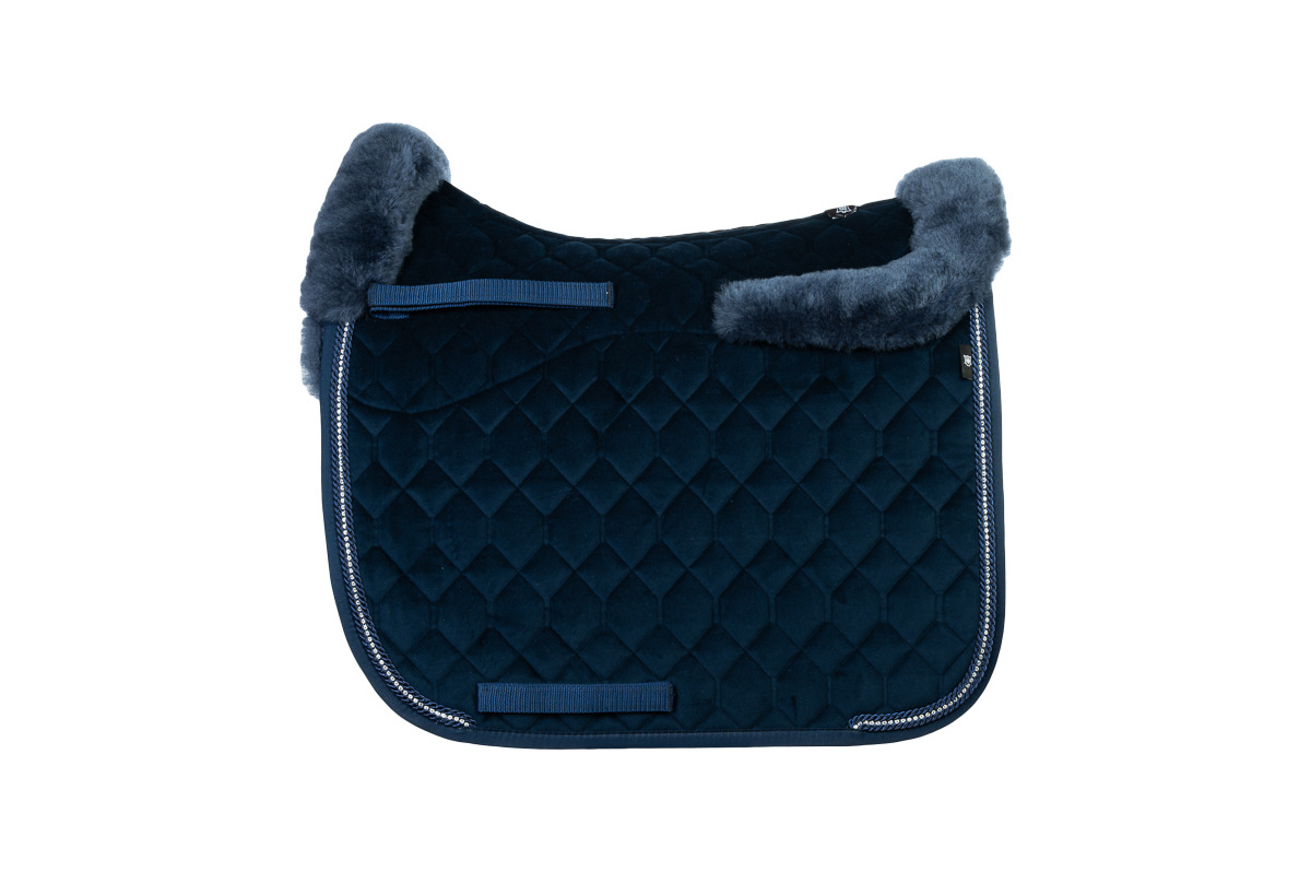 Mattes FW26 Velvet Dressuurdekje Half Lined Trim Evening Blue