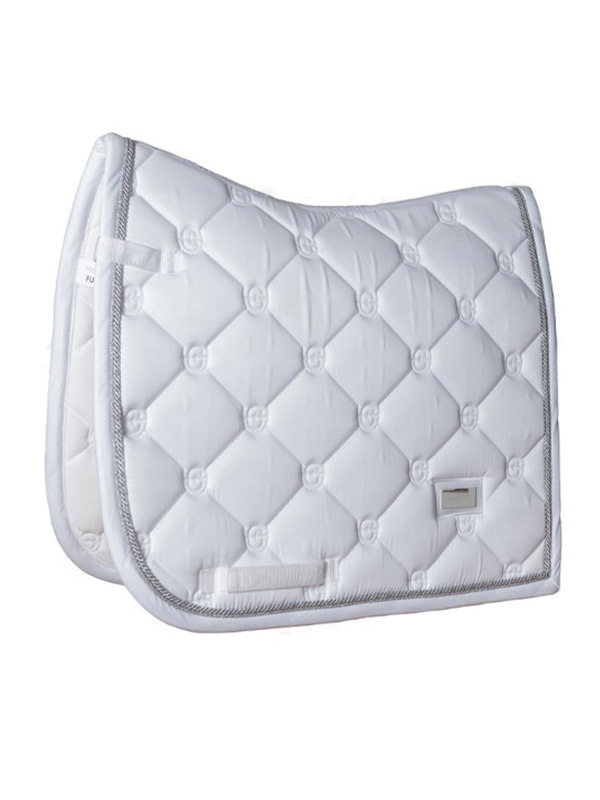 Equestrian Stockholm dressage saddle pad White Perfection Silver