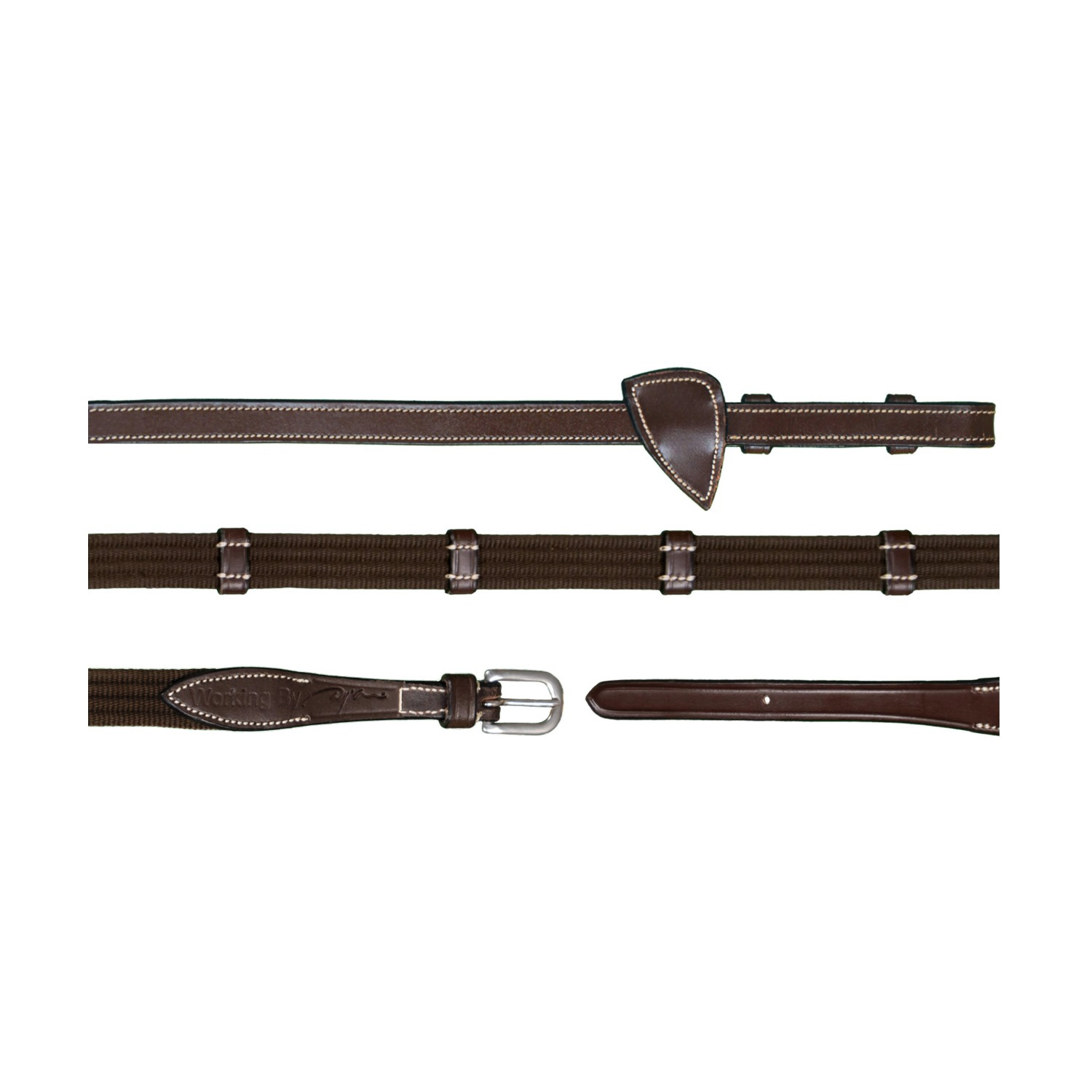 Dyon 5/8" Gurtbandzügel mit 9 Lederstoppern Working Collection