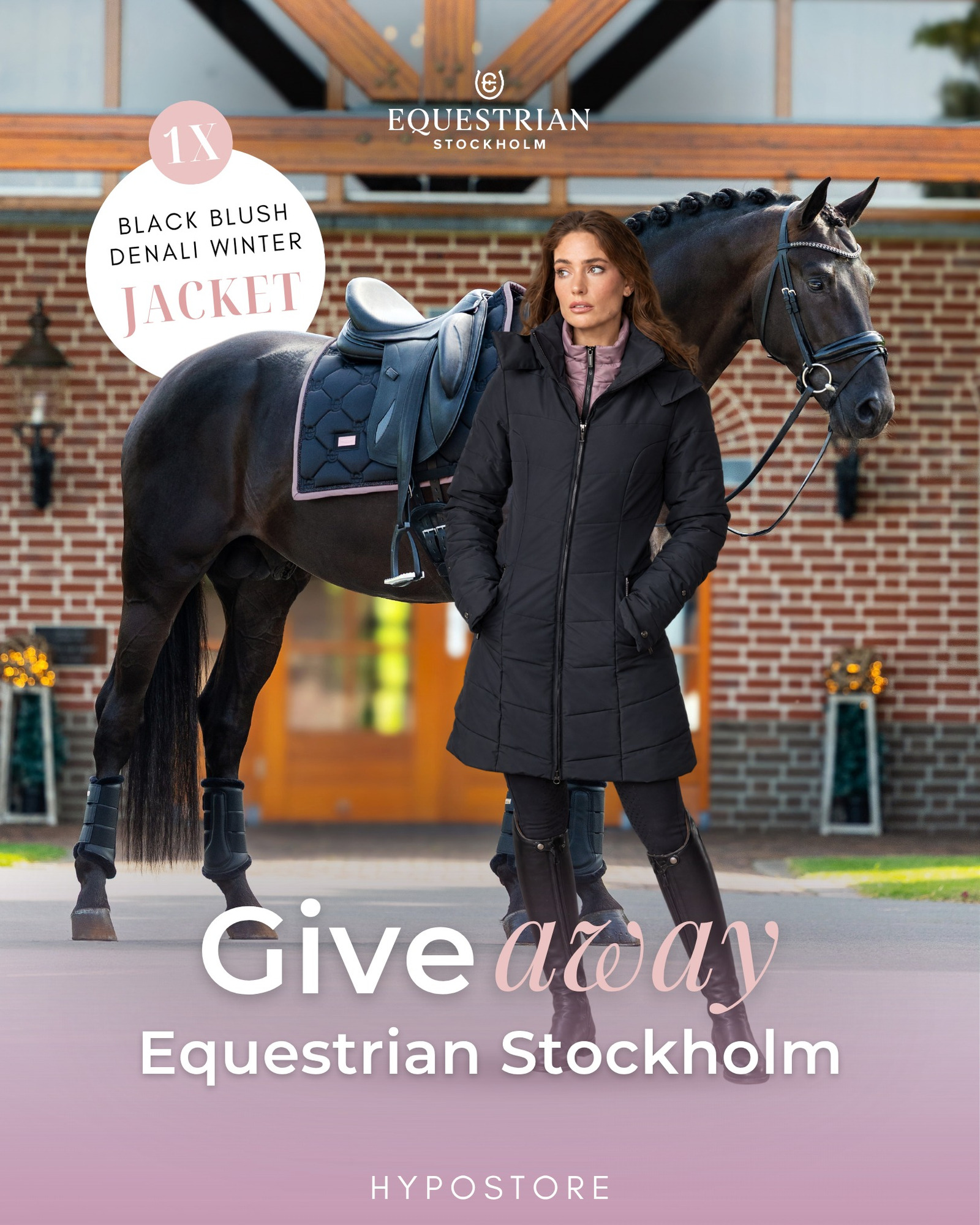 GIVEAWAY! 🎁 We are giving away an Equestrian Stockholm Black Blush Denali Winter Jacket 🤩❄️