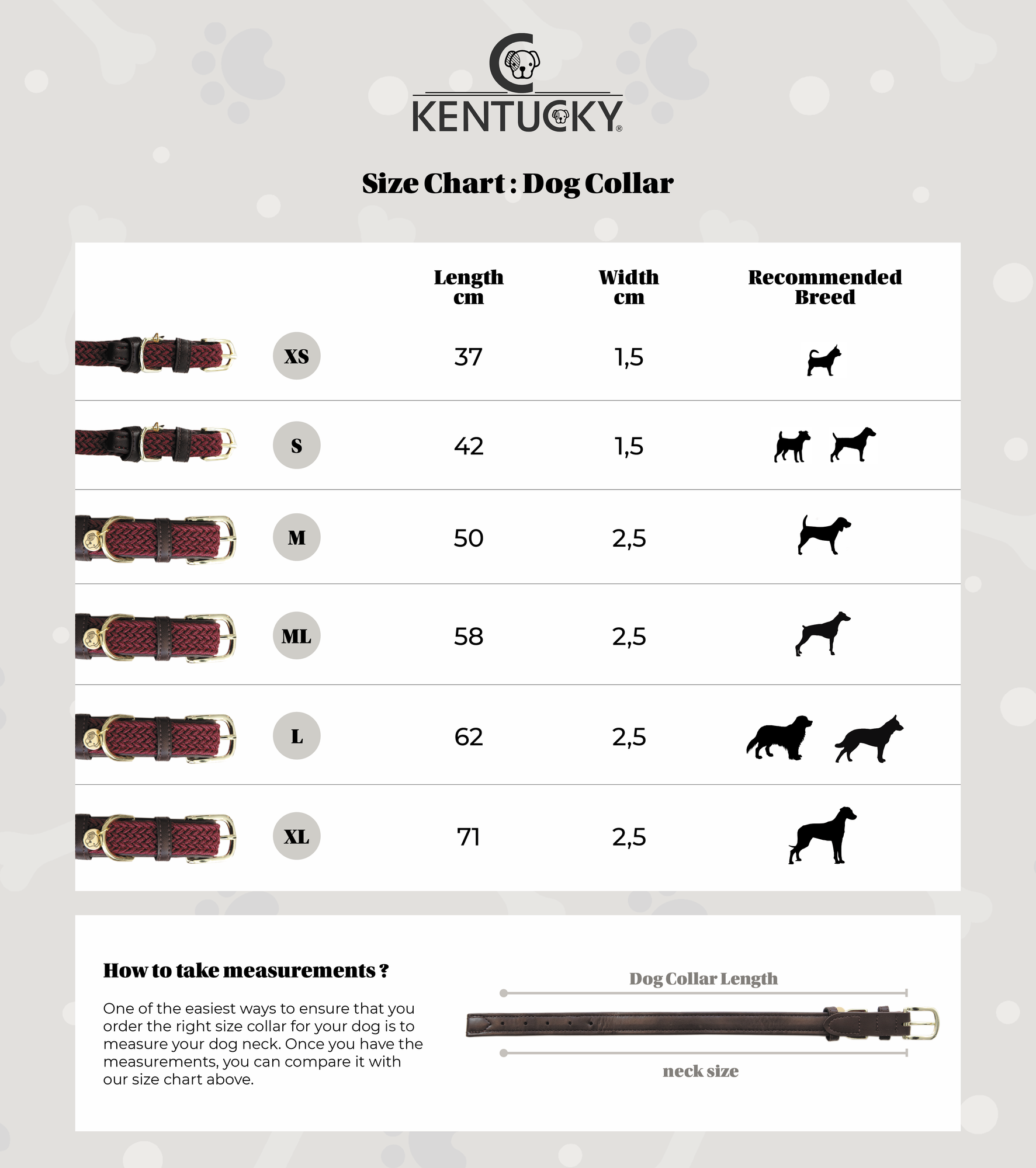 Kentucky gevlochten nylon halsband