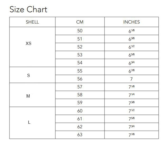 Kask Size Chart 