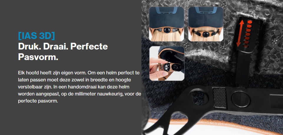 Jeder Kopf hat seine eigene Form. Um einen Helm perfekt passen zu lassen, muss dieser sowohl in der Breite als auch in der Höhe verstellbar sein. Mit einem Handgriff kann dieser Helm millimetergenau angepasst werden, für die perfekte Passform.